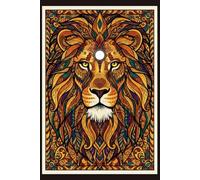 Aesthetic Golden Lion Zen Mandala Dot Grid Journal: 100 Page Dotted Notebook with Premium Cream Paper | 6x9 Matte Hardcover for Creative Writing, Mindfulness, and Courageous Planning