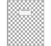 Aesthetic Grey and White Checkered Composition Notebook: 7.5 x 9.25, 100 Pages, College Ruled Journal for School, Office, and Work