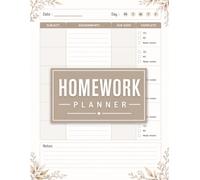 Aesthetic Homework Planner for ADHD Students: Undated Daily Assignment Tracker Notebook for High School & College Students to Beat Procrastination