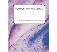 Aesthetic Marble Composition Notebook - 120 Pages, Wide Ruled | Cute Purple & Blue Marble Journal for School.: Pretty Marble Notebook for Girls, ... Cover | Perfect for School, Daily Writing.
