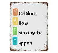 Aesthetic Metal Sign Math Teacher Gift Mistakes Help Grow Educational Decor For Library Study Room Dorm 8 X 12 inch