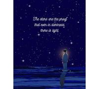 Aesthetic Midnight Notebook; Aesthetic College Ruled Journal, midnight blue ocean and stars Design, Perfect for School Supplies and Notes, Ideal for both Girls and boys