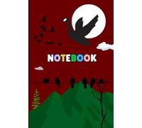 Aesthetic Nature Notebook - Red Cover with Birds, Trees & Colorful Text: Lined Journal with Artistic Mountain Scene and Creative Typography - Great for Teen Girls, Students, and Note-Takers