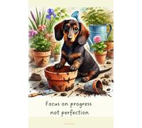 Aesthetic Notebook with Motivational Quote on the Cover: Focus on progress not perfection