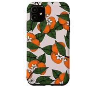 Aesthetic Orange Clementine on Branch Botanical Pattern Carcasa para iPhone 11