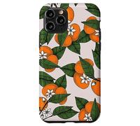 Aesthetic Orange Clementine on Branch Botanical Pattern Carcasa para iPhone 11 Pro