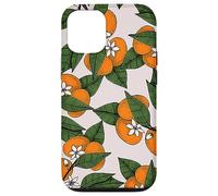 Aesthetic Orange Clementine on Branch Botanical Pattern Carcasa para iPhone 12/12 Pro