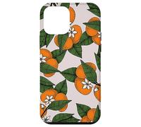Aesthetic Orange Clementine on Branch Botanical Pattern Carcasa para iPhone 12 Mini