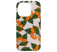 Aesthetic Orange Clementine on Branch Botanical Pattern Carcasa para iPhone 14 Pro