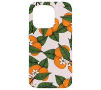 Aesthetic Orange Clementine on Branch Botanical Pattern Carcasa para iPhone 15 Pro