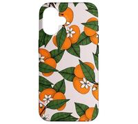 Aesthetic Orange Clementine on Branch Botanical Pattern Carcasa para iPhone 16