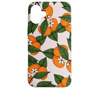 Aesthetic Orange Clementine on Branch Botanical Pattern Carcasa para iPhone 16 Plus
