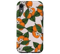 Aesthetic Orange Clementine on Branch Botanical Pattern Carcasa para iPhone XR