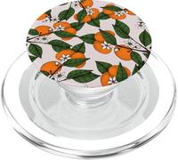 Aesthetic Orange Clementine on Branch Botanical Pattern PopSockets PopGrip para MagSafe