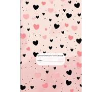 Aesthetic Pink Hearts Composition Notebook for Women & Girls | 6x9” Lined, Dotted, Dashed & Blank Pages | Cute Light Pink Journal for Writing, School & Self-Car
