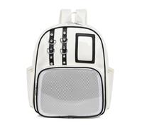 Aesthetic PU Transparent Backpack,Badge Display Storage Pouch,Stylish Organizer for Sports,Travel & Outdoors (White)