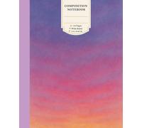 Aesthetic Purple and pale lavender Sunset Gradient Composition Notebook: Wide Ruled Lined Paper, 110 Pages, 7.5 x 9.25 in - Watercolor Orange and Purple Sky Scenery