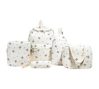 Aesthetic School Bag for Girls Boys Cute Backpack Sets 5 Pieces Preppy School Backpack Kawaii Girls Rucksack with Lunch Bag Pencil Case & Backpacks for Teens Primary Junior Middle Schools