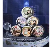 Aesthetic Scrapbooking Zubehör Stickers 6 Rollen,Ta Merry Girl Themed PET Washi Tape Aesthetic stickers für Scrapbooking,bunt Aufkleber Fotoalbum,Journaling,Bullet Journals(Magic)