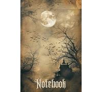 Aesthetic, Spooky, Atmospheric Bats and Moon Halloween Lined Notebook: For Home, Work, School, Adults, Teens, Professionals, Students, Children's ... supplies, to use as a sketchbook, diary, etc.