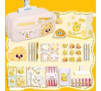 Aesthetic Stationery Storage Pouch - Funny Cartoon Organizer for Students Daily Study | Textile Construction with Smooth Zip System, Ten Compartment Layout, Spacious Accessory Carrier, Party Favor Pre