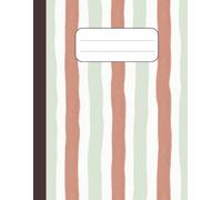 Aesthetic Striped Composition Notebook: Large 8.5 x 11 Lined Exercise Book with Left Margin | 100 Pages College Ruled Paper (7.1mm) with Built-in ... and Task Checklists | By Flora & Fossil Press