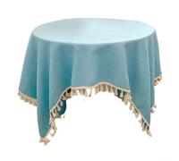 Aesthetic Su - Mantel de mezcla de algodón y lino que aporta un toque de clase a cualquier comida (azul)
