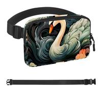 Aesthetic Swan-305 - Riñonera para hombres y mujeres, riñonera con correa ajustable, bolsa cruzada de moda para viajes, al aire libre, correr, senderismo, multicolor, 4 x 23 x 15 cm, multicolor,