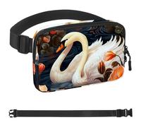 Aesthetic Swan-321 - Riñonera unisex de moda, riñoneras de moda, deportiva, delgada, a la moda, para correr, senderismo, senderismo, mujer, hombre, multicolor, 4 x 23 x 15 cm, multicolor,