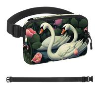 Aesthetic Swan-332 - Riñonera para hombres y mujeres, riñonera con correa ajustable, bolsa cruzada de moda para viajes, al aire libre, correr, senderismo, multicolor, 4 x 23 x 15 cm, multicolor,