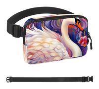 Aesthetic Swan-342 - Riñonera unisex de moda, riñoneras de moda, deportiva, delgada, a la moda, para correr, senderismo, senderismo, mujer, hombre, multicolor, 4 x 23 x 15 cm, multicolor,
