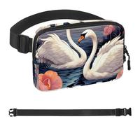 Aesthetic Swan-346 - Cangurera cruzada para hombres y mujeres, riñonera para viajes, casual, caminar, correr, senderismo, ciclismo, multicolor, 4 x 23 x 15 cm, multicolor, 1.5x9.0x5.9in/4x23x15cm