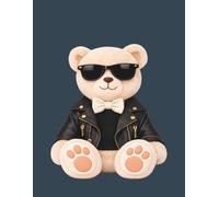 Aesthetic Teddy Bear Notebook - Stylish School Notes Journal for Kids & Teens, Navy Blue Writing Book: Clean, minimal design for everyday writing, notes and journaling with a calm, modern feel.