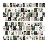 Aesthetic Wall Collage - Room Decor for Teens | Paper Material with 70pcs Double Sided Prints, 10x15cm Size, Green Visual Elements, Photo Display Kit, Creative Poster Set