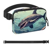 Aesthetic Whale-889 - Cangurera cruzada para hombres y mujeres, riñonera para viajes, casual, caminar, correr, senderismo, ciclismo, multicolor, 4 x 23 x 15 cm, multicolor, 1.5x9.0x5.9in/4x23x15cm