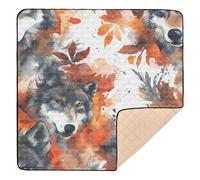 Aesthetic Wolf Safari - Alfombra de juego de espuma suave para bebé, impermeable, para recién nacidos, bebés, niños pequeños, 50 x 50 pulgadas