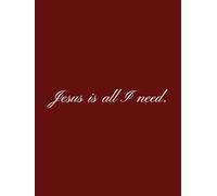 Aesthetic Women's Christian Hardback Notebook "Jesus is all I need" Script Cherry Red Design 8.25 x 11 inches