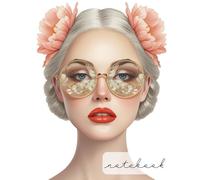 Aesthetic Writing Journal for Women - Floral Illustration Lined Notebook for Creativity & Reflection: 120 wide ruled pages in 8.5 x 11 format, elegant black and white interior, thoughtful gift for her