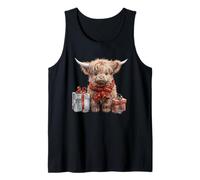 Aesthetic Xmas Graphic For Animal Lover Cute Christmas Cow Camiseta sin Mangas