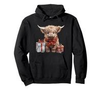 Aesthetic Xmas Graphic For Animal Lover Cute Christmas Cow Sudadera con Capucha