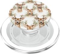 Aesthetic Xmas Pattern For Girls Floral Christmas Deer PopSockets PopGrip para MagSafe