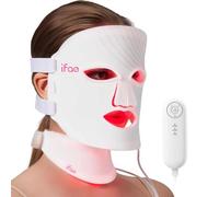 Aesthifae Máscara de terapia de luz roja para rostro y cuello, 7 colores con LED NIR, terapia de luz facial con protección ocular y control remoto, diseño ergonómico recargable para un verdadero cuida