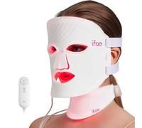 Aesthifae Máscara de terapia de luz roja para rostro y cuello, 7 colores con LED NIR, terapia de luz facial con protección ocular y control remoto, diseño ergonómico recargable para un verdadero cuida
