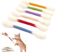 AESZITTEW Hisopos de algodón para gatos con hierba gatera, 6 palitos gigantes masticables para gatitos, juguete duradero para dentición dental para ansiedad en interiores y digestiva (#1)