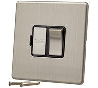 AET SLSFSBS - Interruptor basculante sin Tornillos con Metal Inserto Color Negro