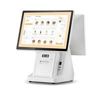 AETEREOS Caja Registradora Tpv Todo En Uno con Pantalla Táctil, para Comercios Y Restaurantes | Caja registradora Inteligente Todo en uno con Impresora incorporada, Windows White Dual-Screen