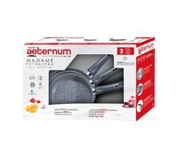 Aeternum, Madame Petravera 3.0 - Juego de 3 sartenes de 20/24/28 cm, aluminio, Full Induction, aptas para inducción, gris petravera