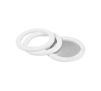 Aeternum, Recambios cafeteras de aluminio, 2 juntas + 1 placa, compatible con cafeteras de 1 taza, fabricado en Italia