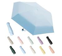 Aethryon Mini paraguas de viaje, lluvia o sol para exteriores, sombrilla portátil, protección UV, paraguas de bolsillo portátil de viaje, (redondo), azul claro