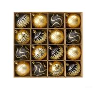 Aetluxery 16 adornos de bolas para árbol de Navidad de 6 cm, bolas de plástico inastillables con lazo para colgar para decoración de interiores de vacaciones, juego de colores surtidos (A)